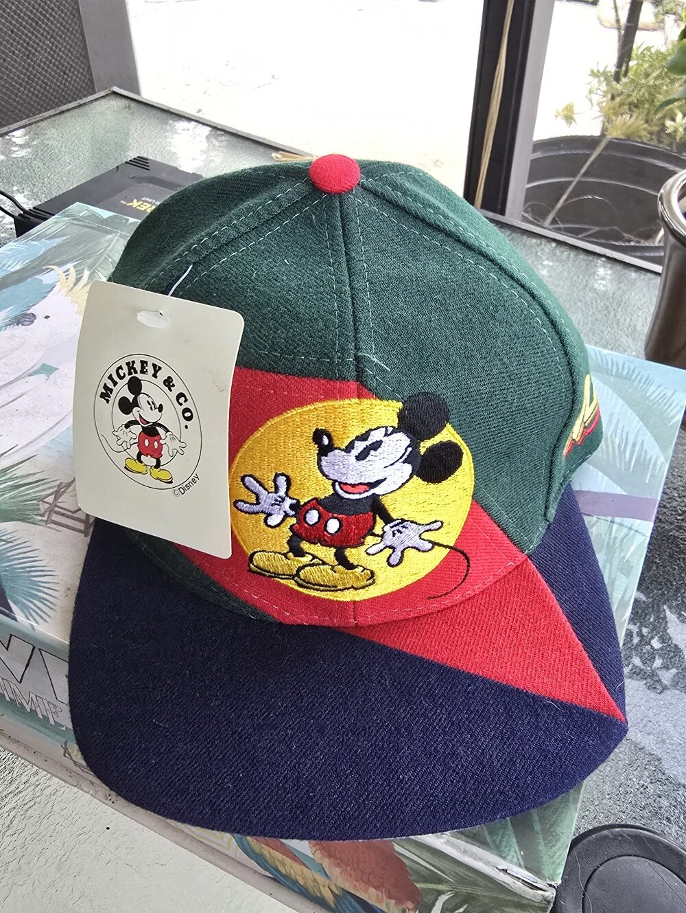 90s NOS Rare Mickey Mouse Color Block Snapback Mickey Hat Cap by Drew Pearson